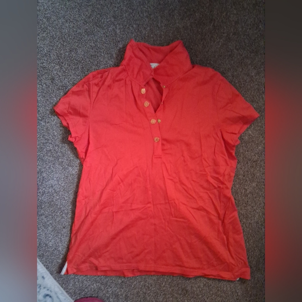 Women's Orange/Red Clover Top Size Medium